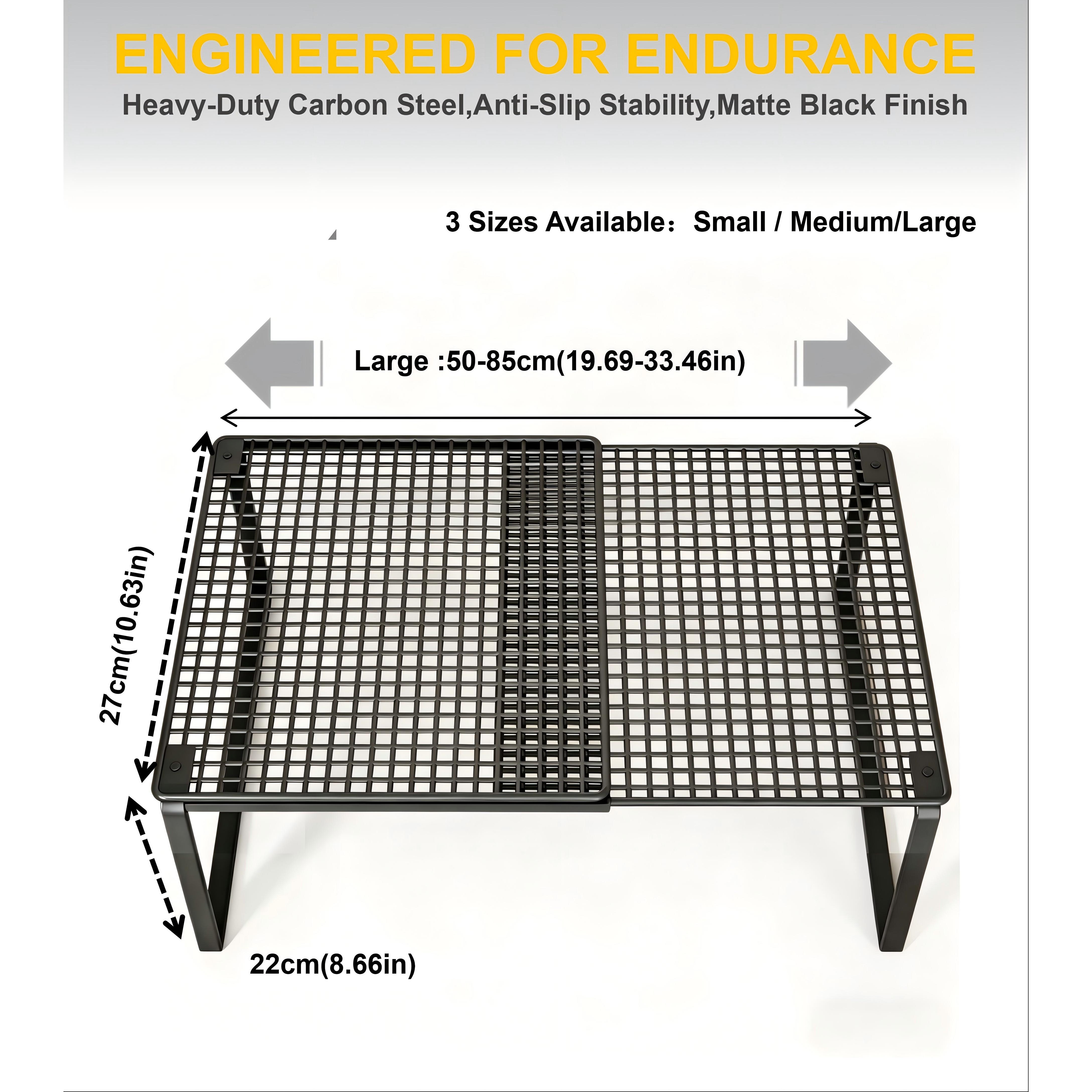 TEMU 3 Models And Sizes From, Stackable Telescopic Storage Rack, Vertical Space Storage Rack, -bearing Layered Metal Shelf, Expansion Range Up To