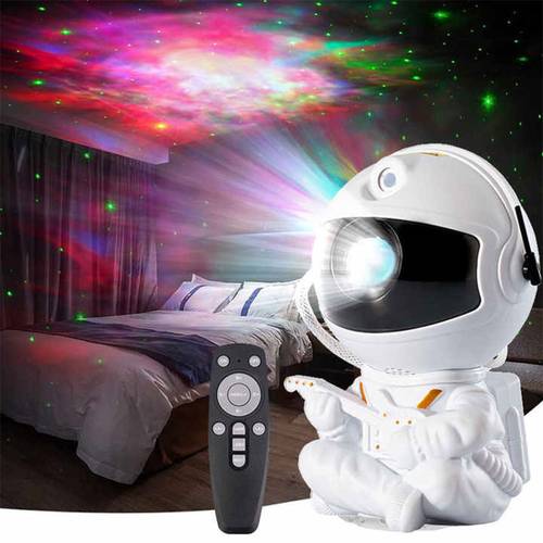 portable galaxy projector suitable for bedroom ambiance with remote control laser ceiling light with nebula astronaut settings modern tabletop for parties for decor gift for plastic housing