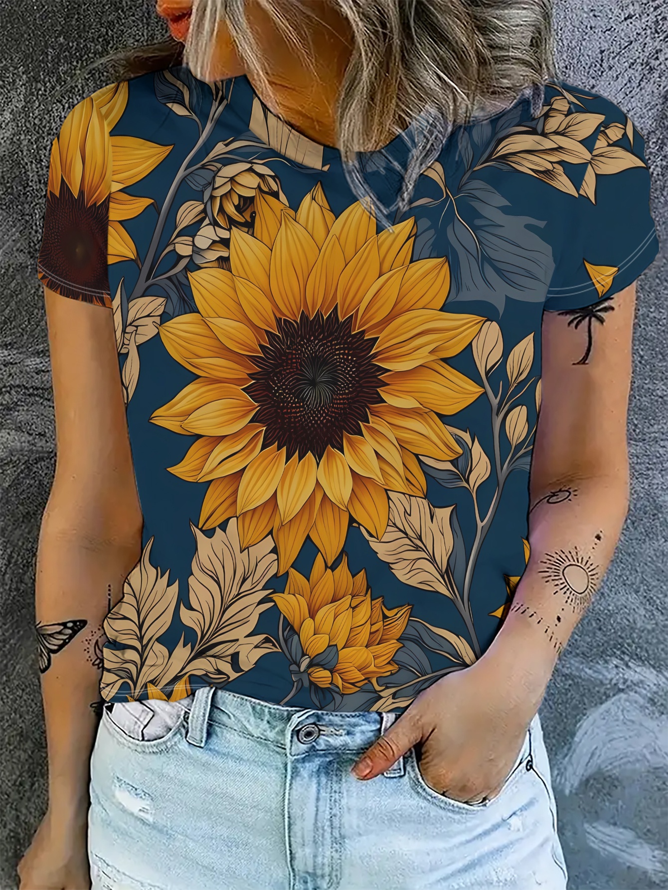 sunflower shirt sold on Temu Canada
