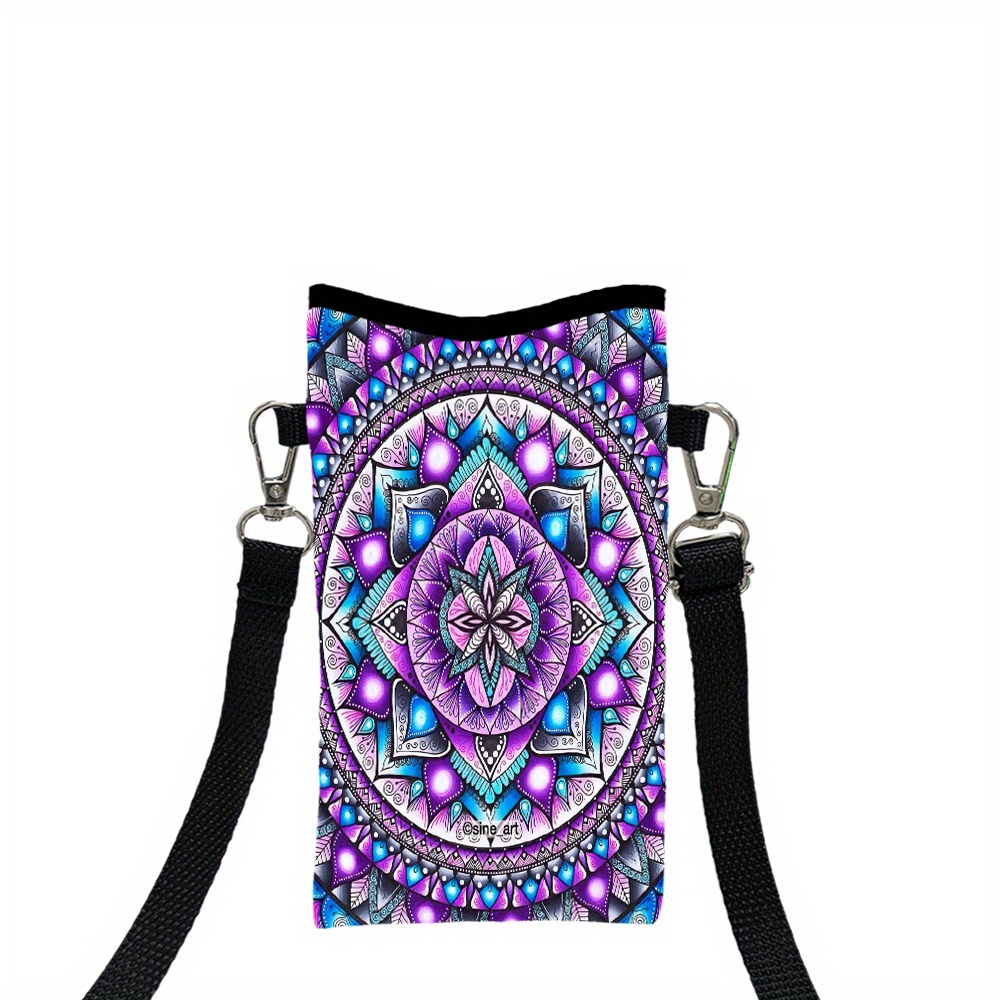TEMU Mandala Diamond Painting Crossbody Bag With Strap Design For Women, Phone Pouch 8.4