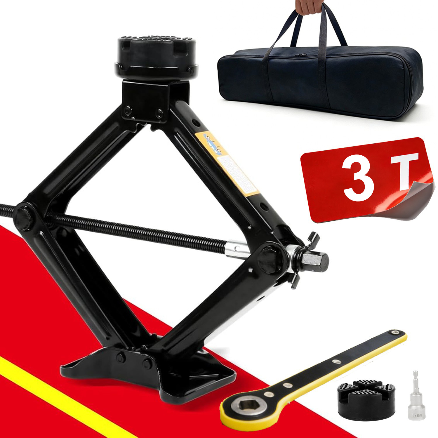 Car Jack, Scissor Jack, Lift With Hand Crank For Cars/suvs/mpvs, 2500kg/3000 Capacity