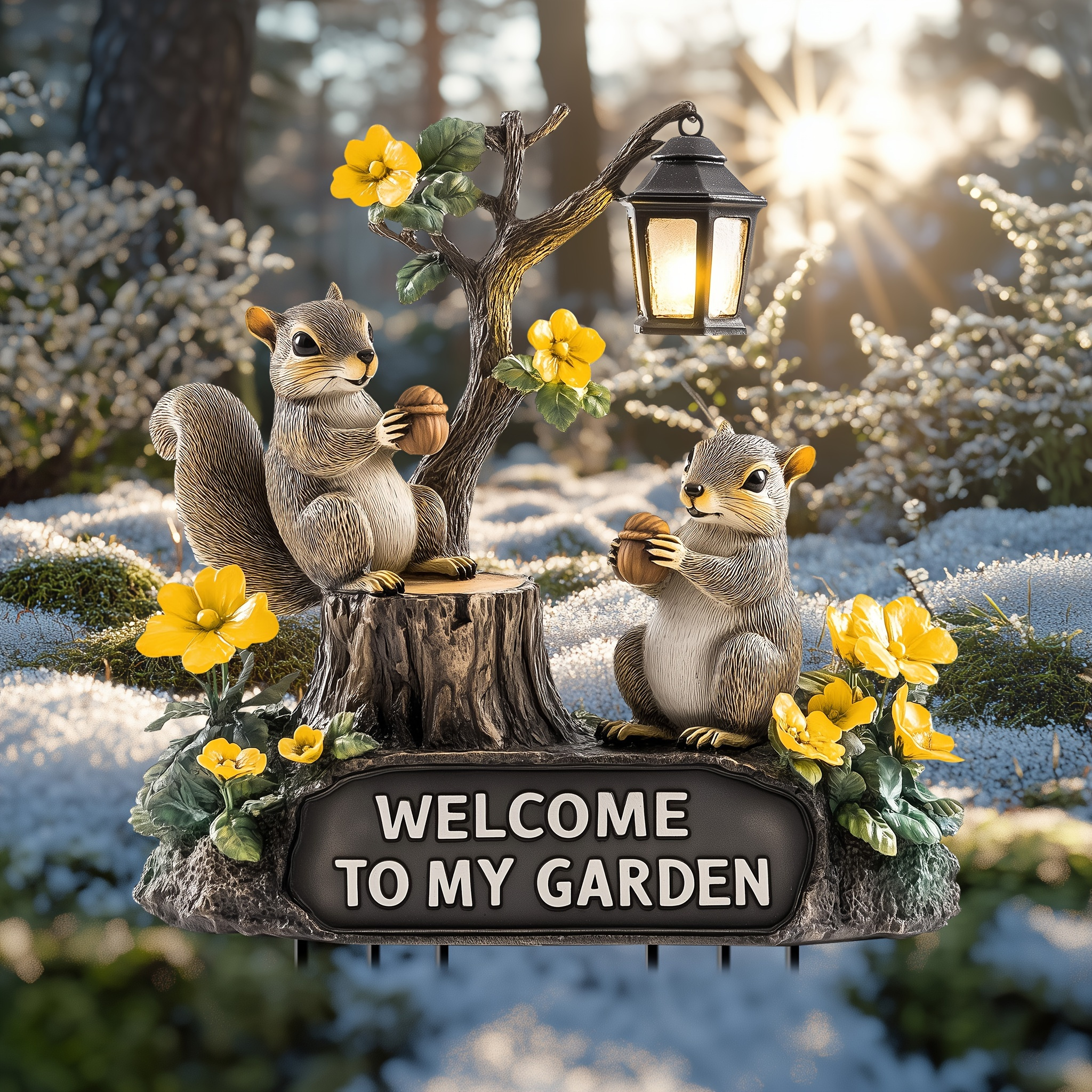 

Squirrel Garden Welcome Sign With - Acrylic Animal Theme, Ideal For Outdoor Decoration, Potting & Bonsai Enhancement, Perfect Birthday Gift For Home & (1pc)