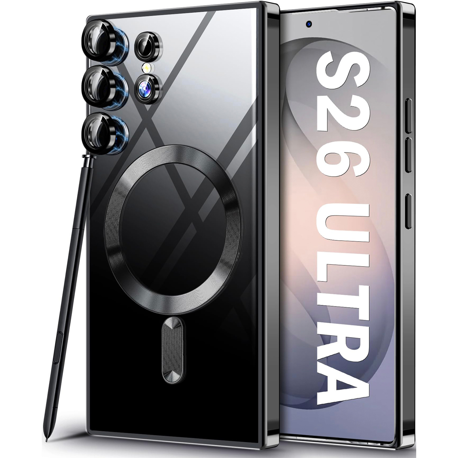 E-shop Handyhülle: Hülle für for Samsung S26 Ultra mit durchsichtiger, stoßfester, schlanker, magnetischer goldener Handyhülle, schützende, ultrastarke