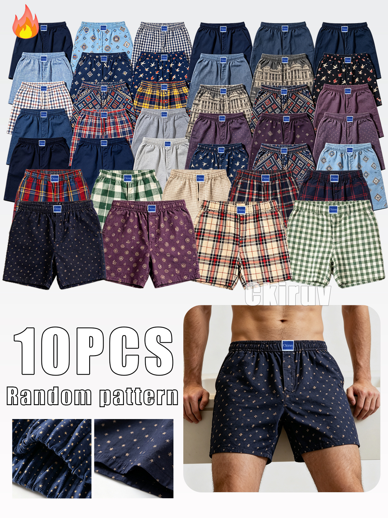 cotton boxers for men sold on Temu United States