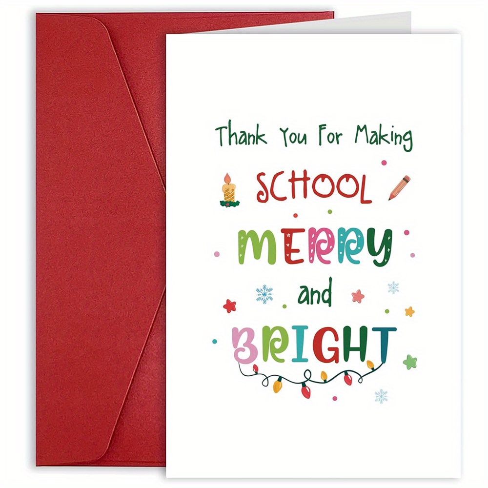 

Teacher Appreciation Christmas Card - Perfect Thank You Gift For Educators, , And Office Supplies, End Of The Year Gift, Making School