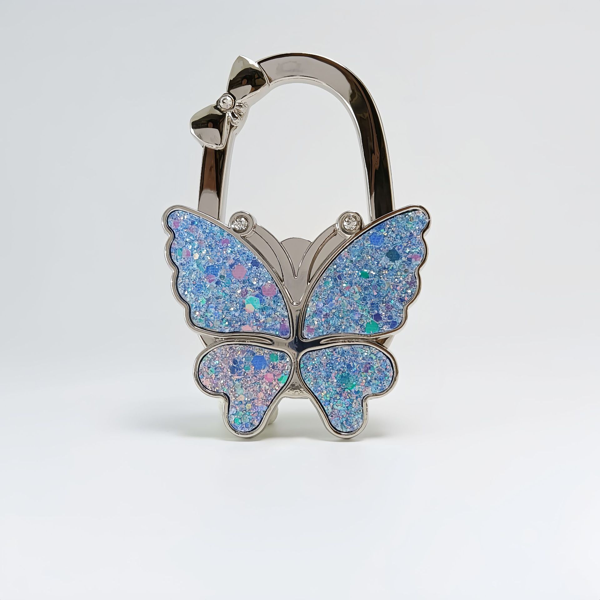 TEMU Crochet de sac papillon à paillettes gypsophile série beauté ciel étoilé, crochet de sac, breloque de sac, cadeau artisanal de quincaillerie