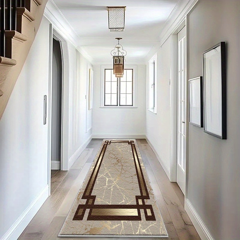 TEMU 1pc Marble Pattern Runner Rug Hallway Carpet Lightweight And Easy To Clean Foldable Floor Mat Washable And Easy To Manage Home Decoration Carpet