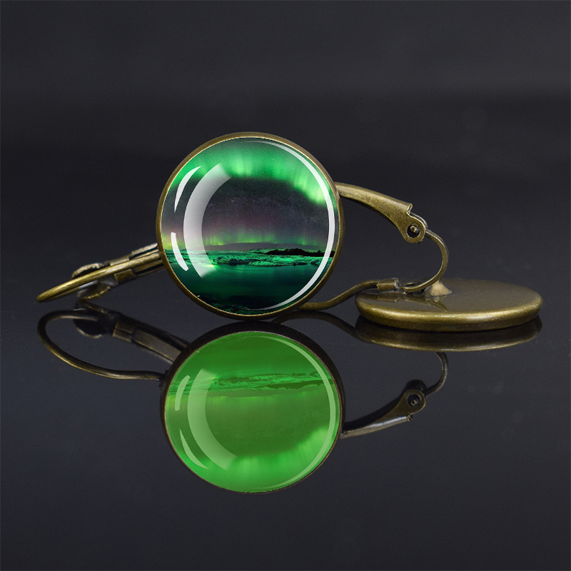 Luminous Northern Lights Romantic Bronze Earrings, Gift for Her