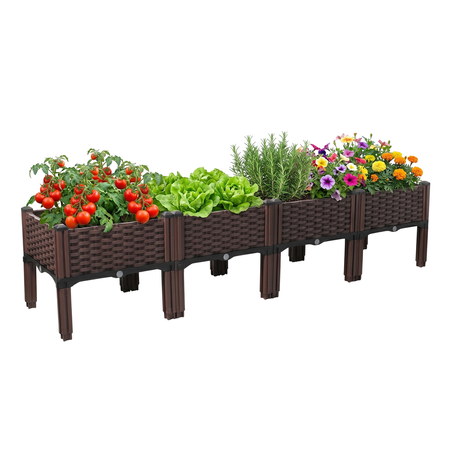 TEMU Fioriere per giardino e , adatte per la coltivazione di fiori, verdure ed erbe aromatiche sia in interni che in esterni, nonch矇 aiuole da