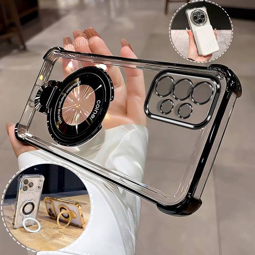 phone case acanries 1 luxury thin ring folding stand holder plating clear shockproof protective phone case for samsung for galaxy a73 5g a53 5g a52s 5g a52 5g a52 a33 5g a32 5g a32 a23 a13 woman for man transparent soft tpu