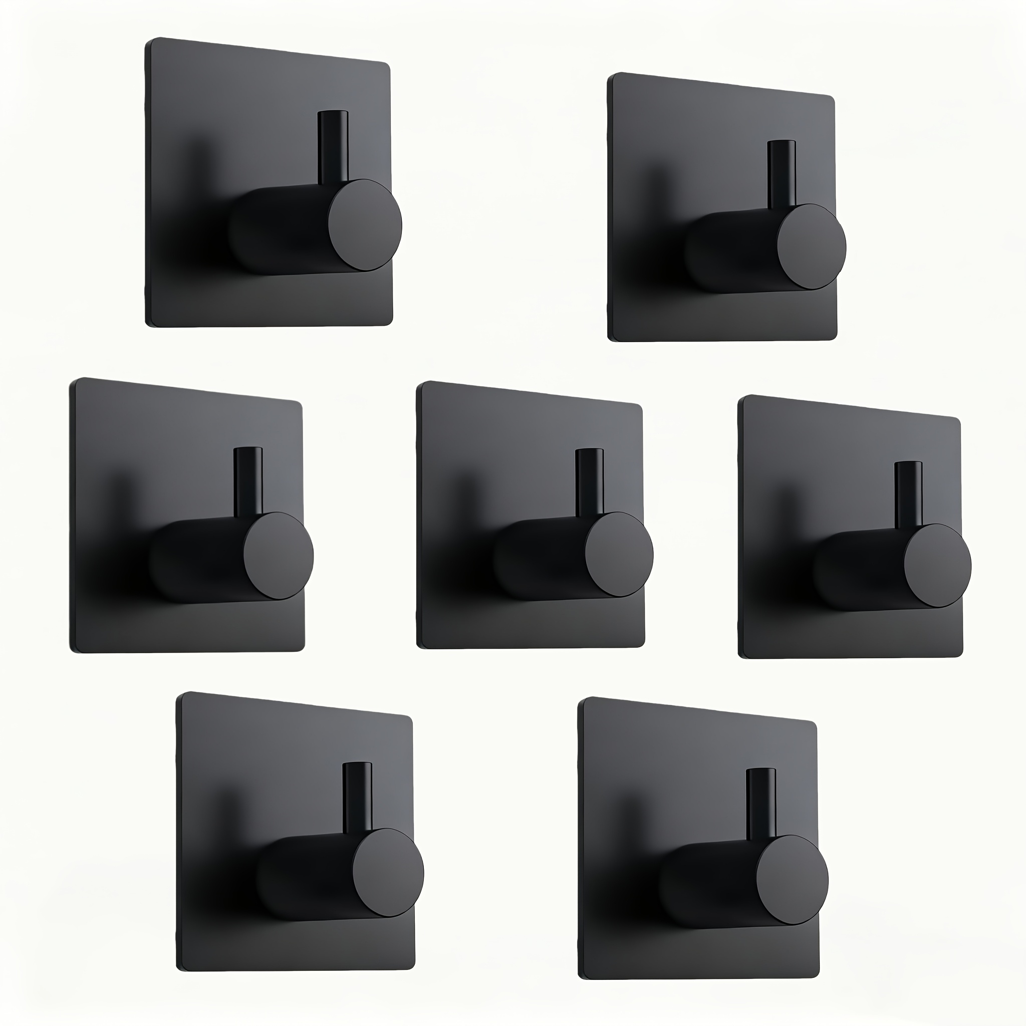 Image of 7pcs Heavy Duty Fashion Hooks Punch-, Waterproof For Hanging Bathrobe, Towel, Bathroom And Kitchen, On Door And Clothes, Bathroom Additions