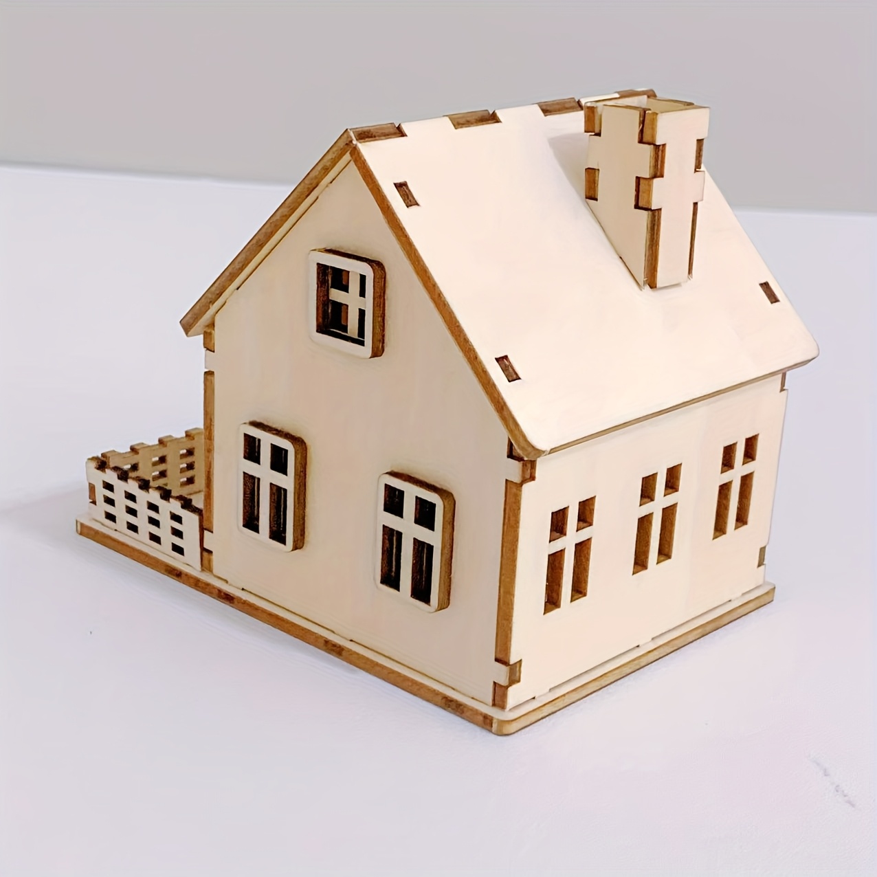 1pc Wooden Cabin, Mini Cozy, Exquisite Wooden Craft, Adult Miniature Scene Desktop Ornament Decoration Christmas…: retailer-supplied image