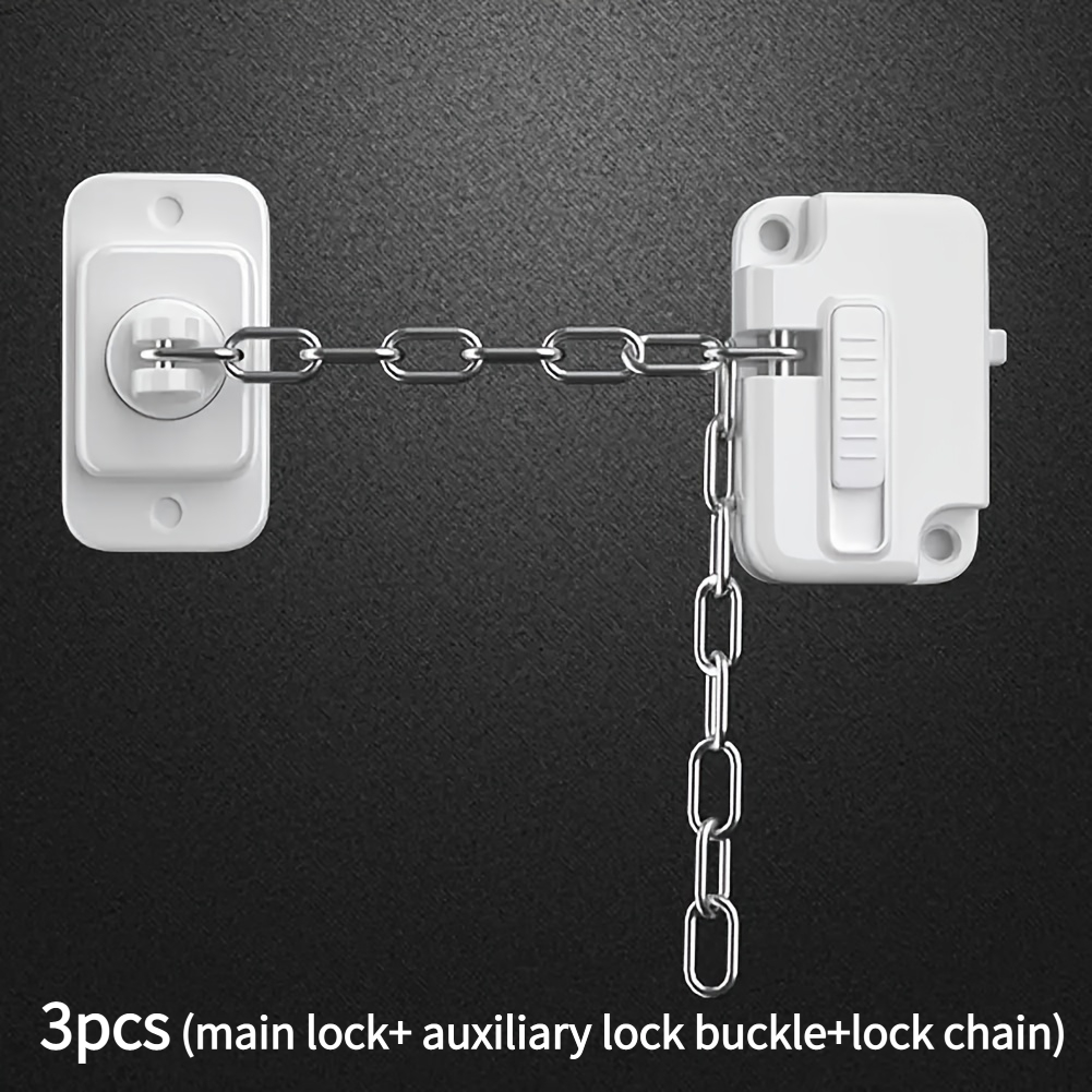 3pcs Adjustable Window Security Locks - Self-adhesive, No-drill Installation, Durable Metal And Plastic, For , Ventilation, And Privacy, Locks, Stylish Lock Design, Easy-to-install Locks