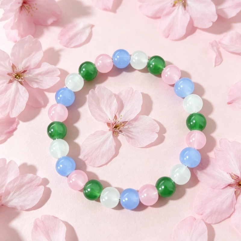 Multi-Element Glass Bead Bracelet, Versatile Everyday Accessory