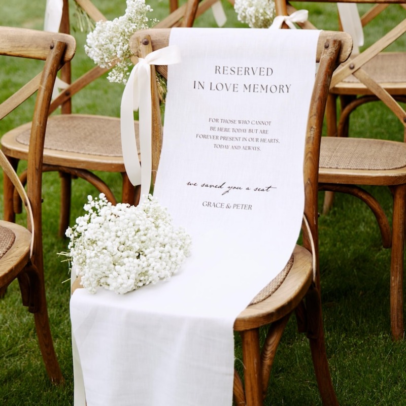 TEMU 1 bannière PERSONNALISÉE Souvenir Panneau de mariage, Bannière de chaise commémorative blanche, À la de nos , Panneau d' de mariage, Décoration