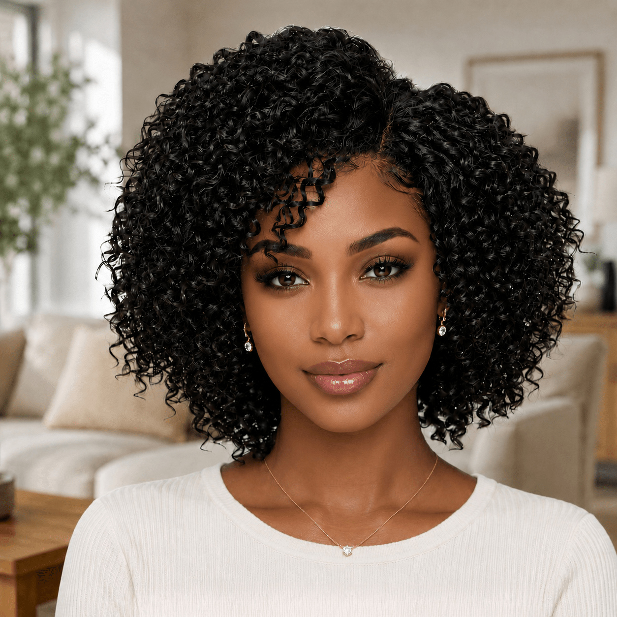 TEMU Perruque Bob Bouclée Cheveux Humains pour Femmes, Courte Longueur Cou Machine Fabriquée Perruque Colle, Perruque Bouclée Cheveux Humains