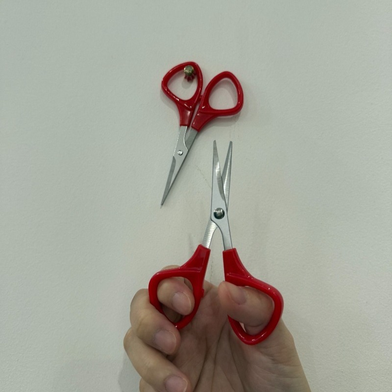 TEMU 2pcs Mini Stainless Steel Office Scissors Set, Straight & Curved Sharp Tip Embroidery Small Scissors For Paper Craft, Eyebrow, Eyelash & Daily