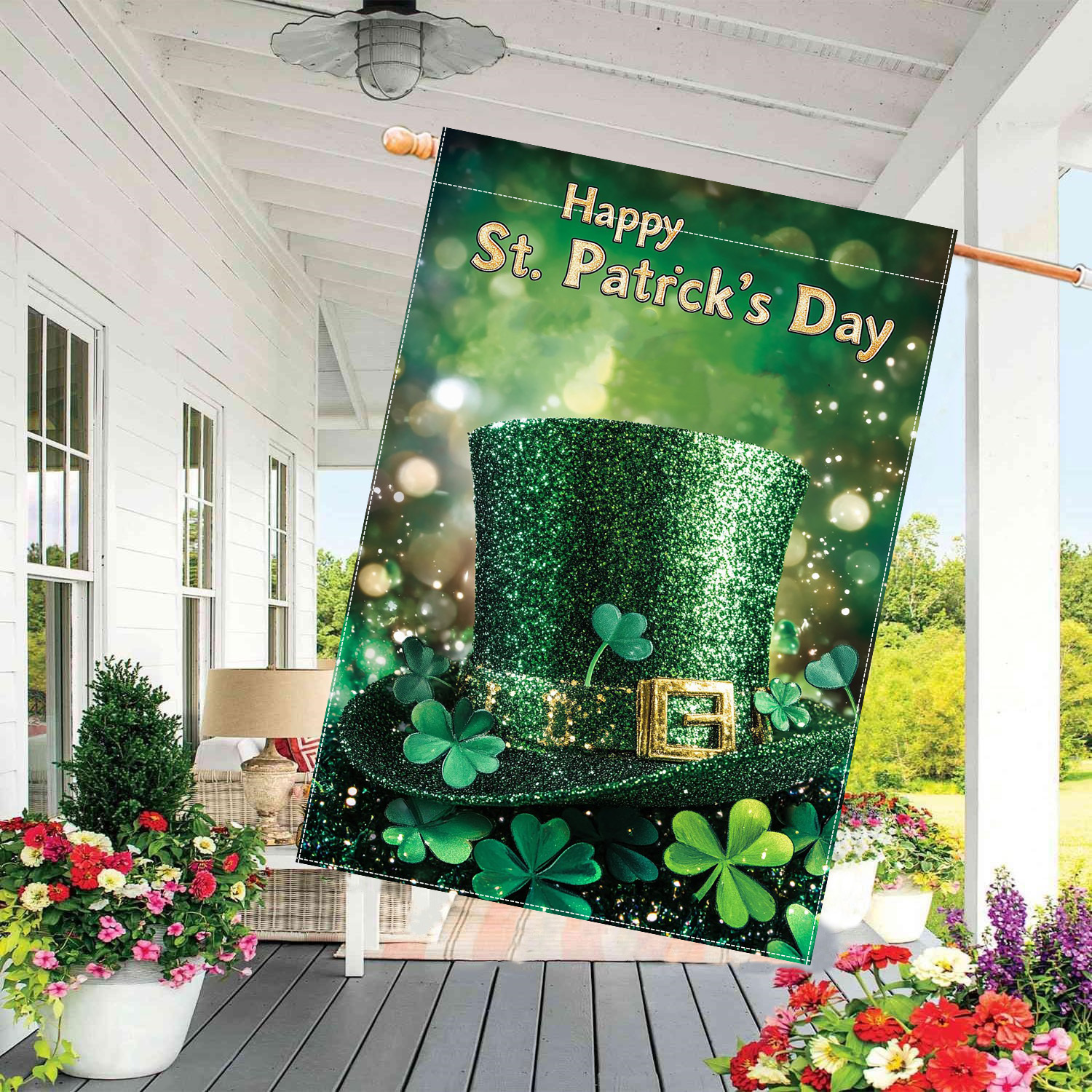 

's Day - 28x40 Polyester Double- & Hat For And Decoration - -, No Needed, 1pc