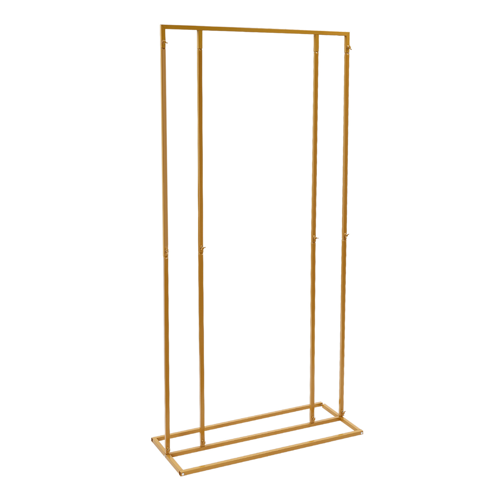 E-shop 2x1m Hochzeits-Hintergrundständer, goldfarben lackiert, 20mm quadratisches Rohr, 1,0mm Dicke, verstärktes 1mm quadratisches Rohr für stabile