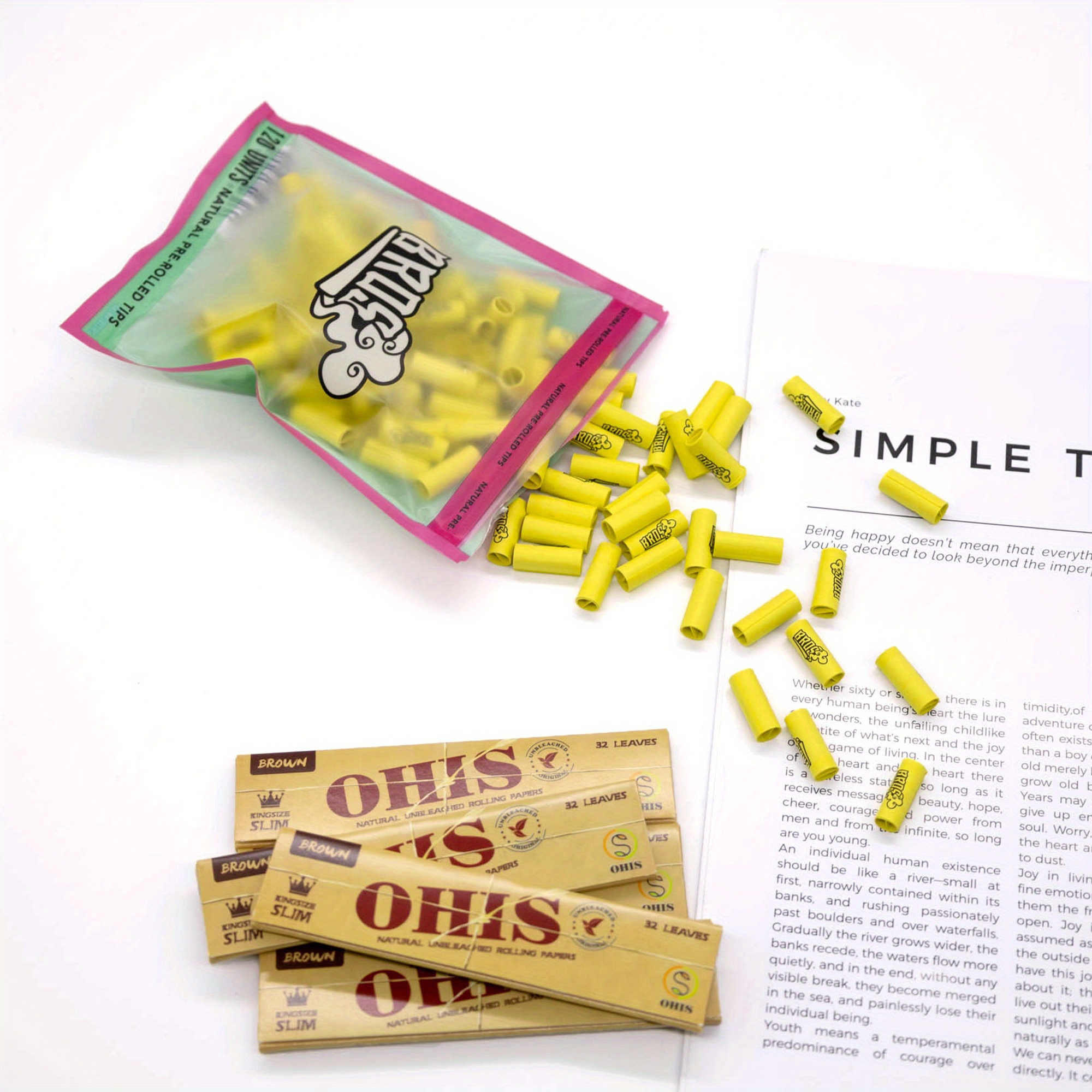 Bag filter with rolling papers, 120pcs bag filter, 110mm large rolling papers, 32 pages per book, 3 combinations available, moking accessories, suitable for Parties, daily use, birthday gifts for friends, Christmas gifts.