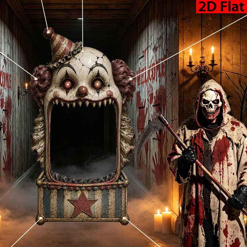 2D Party Photo Prop with Retro Clown Design