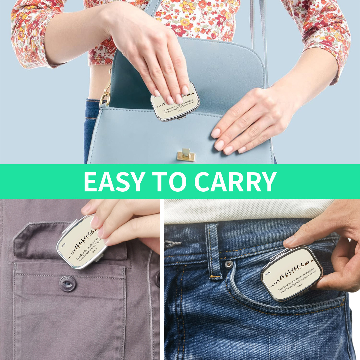 Compact 2 Compartment Pill Box Organizer