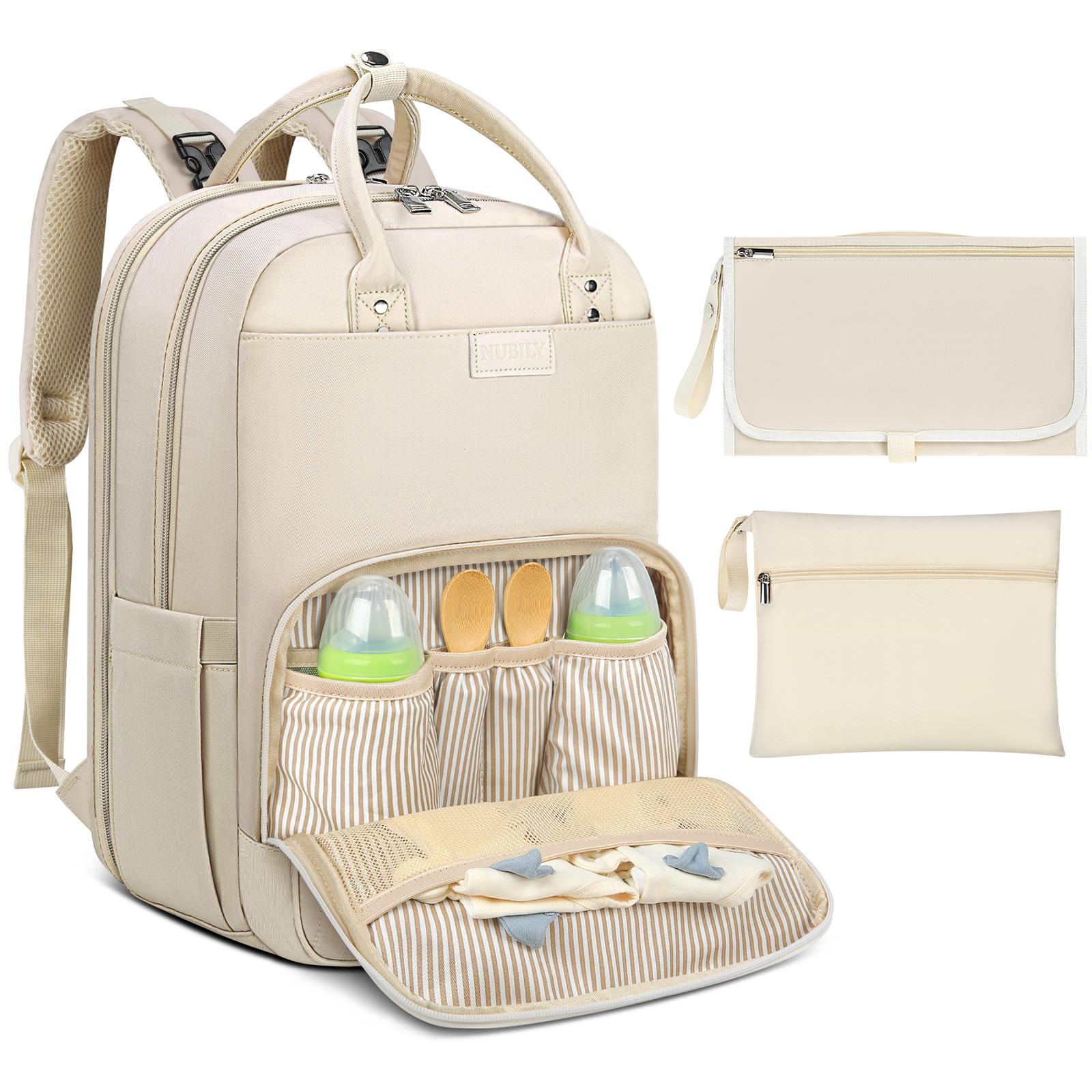 Igolumon Changing Backpack Large Changing Bag Backpack With Pram Straps And Changing Mat On The Go Nappy Bag Bag Black