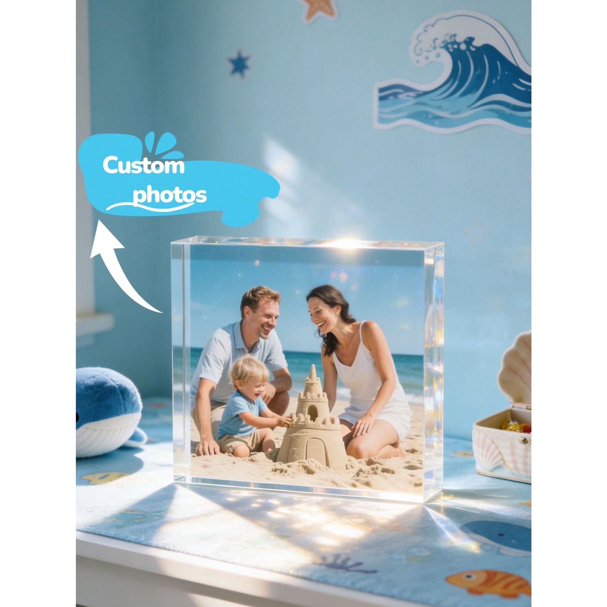 TEMU 1pc Custom Acrylic Photo Frame, Personalized Photo Frame, Family Photo Frame, Wedding Photo Frame, Couple Photo Frame, Father's Day, Christmas,