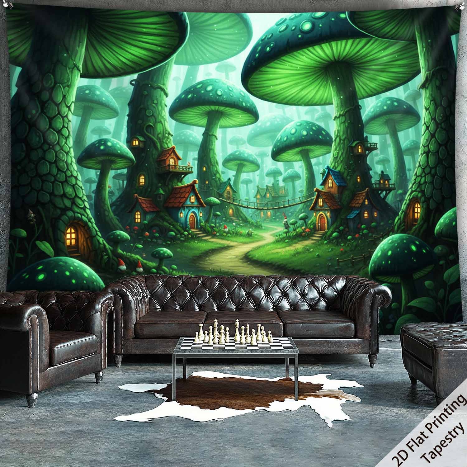 Tenture murale forêt champignons décoration murale hd_voghion.com