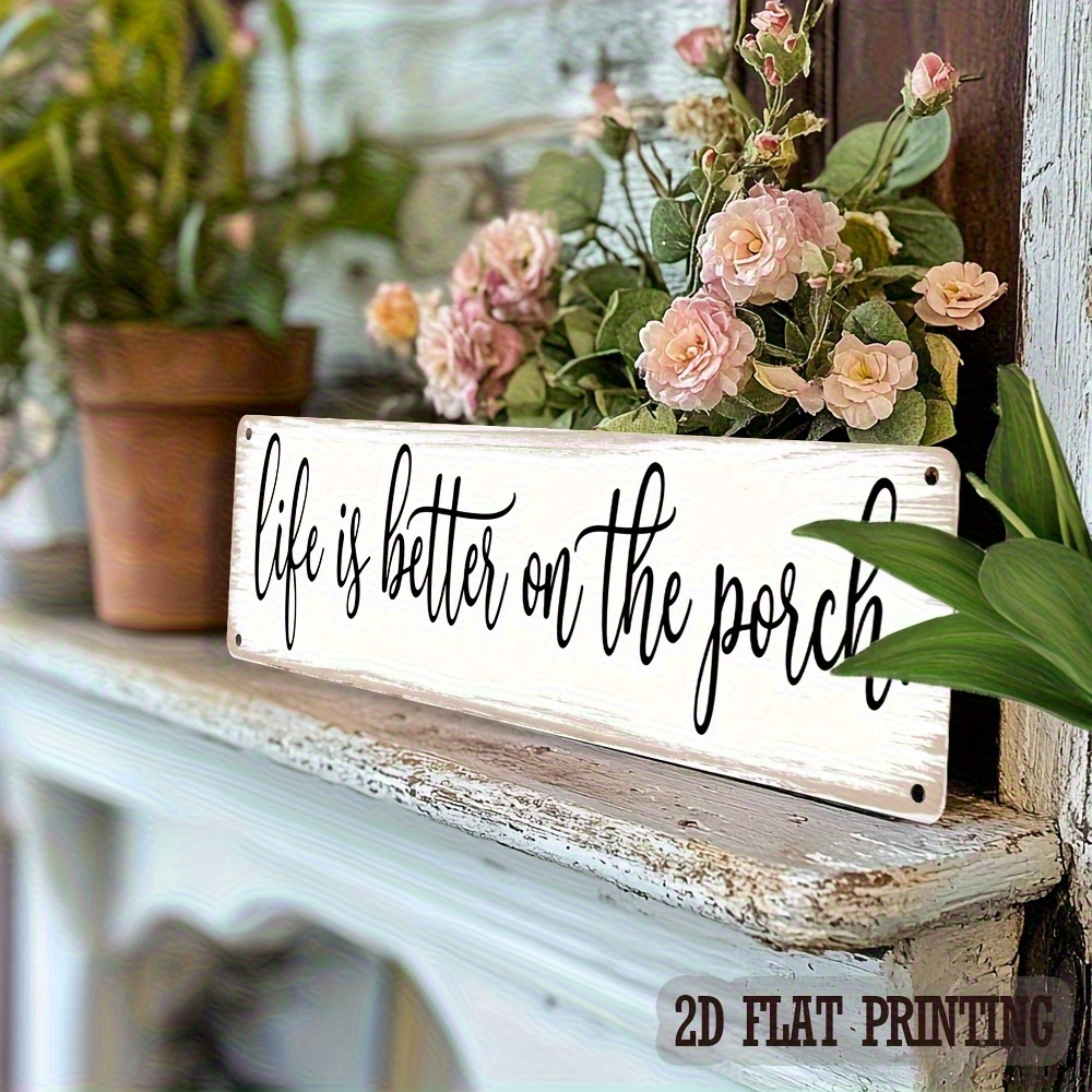 2d Flat, 1pc, Vintage Metal Sign Displaying " Is Better", Dimensions Are 4x 16inch, Perfect For Decorating Your Home, Cafe, Garage, Or Kitchen In Farmhouse Style