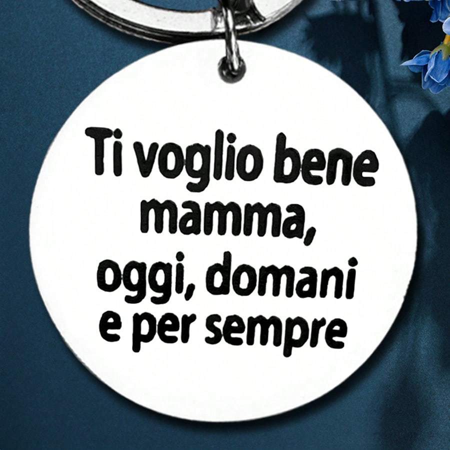 TEMU 1pz Regalo per Italiana - Portachiavi in Acciaio Inossidabile con "Mam�, Bene" (Ti Amo Oggi e ) - Elegante Citazione italiana - Idea regalo di
