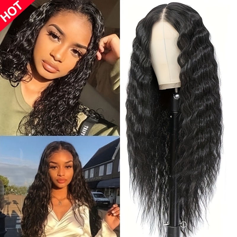 womens looking long curly wig heat resistant synthetic fiber  display picture 3
