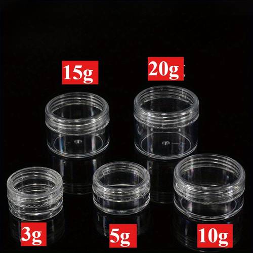 mini pots cosmétiques avec couvercles à - conteneurs en plastique inodore pour des ongles et crèmes - parfaits pour et la conservation déchantillons, récipients pour nail art | contenants cylindriques | fonction de couvercle