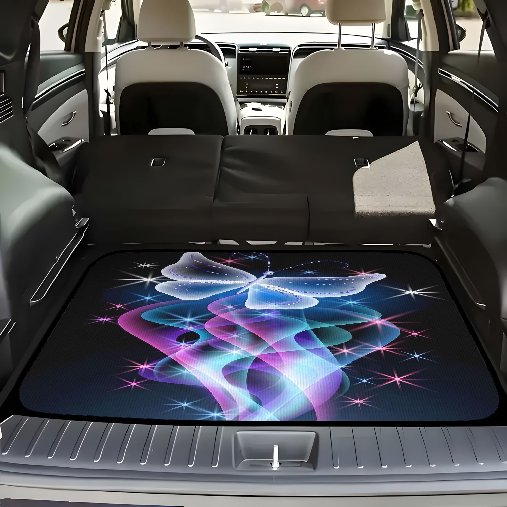 TEMU 1pc Ethereal Glowing Blue : Magical Wings With Sparkling Light Trails In Durable Polyester Floor Lining, Easy To Clean And Inside, Suitable For