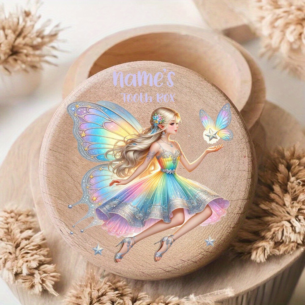 TEMU Tooth Fairy Box For Girls - Wood Teeth Box With Name/initials, Storage For , Shower Gift Suitable For & Milestones