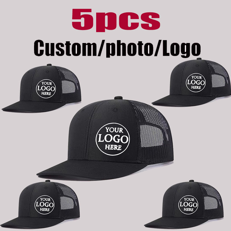 TEMU 5pcs Customizable Adjustable Trucker Baseball Caps For Men And Women, A Perfect Gift For Outdoor Sports, Daily Wear, Parties, And Vacations,