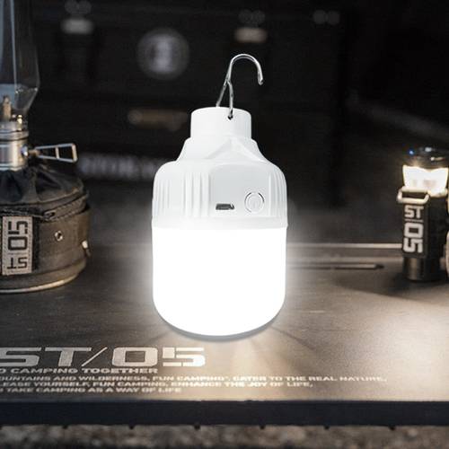 1pc rechargeable led camping lantern with hook high refractive index polymer 3 lighting usb charging portable night light for outdoor bbqs parties emergencies