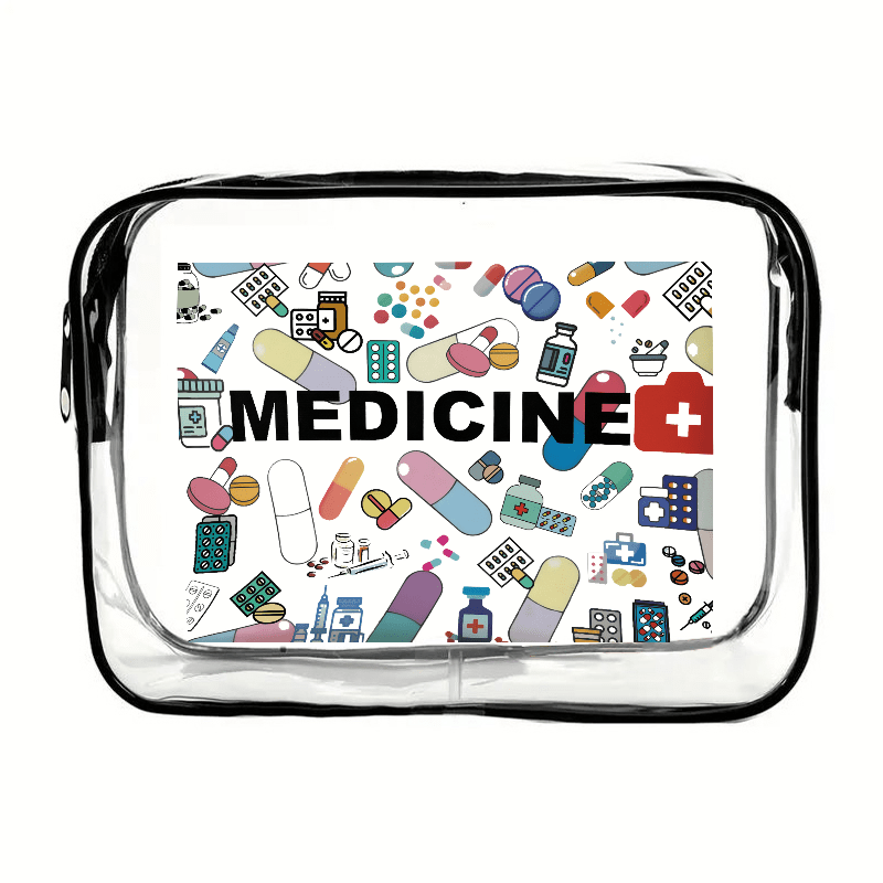 Image of Sticker Transfer Fashion Transparent Storage Bag, Zipper Pouch, Travel Bag, Toiletry Bag, Makeup Bag