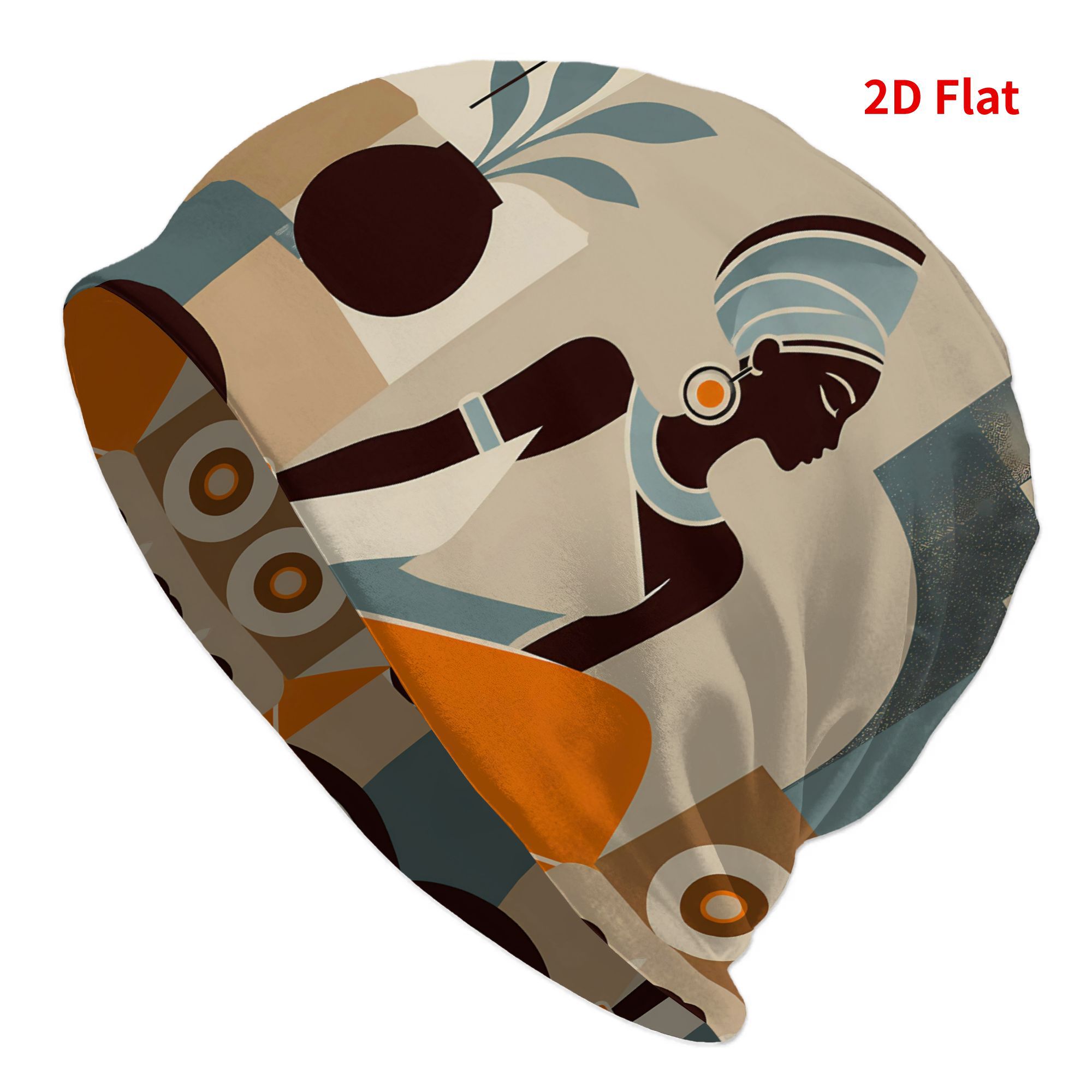 TEMU 2d Print Design African Art Abstract Portrait Woman Novelty Unisex Beanie, Soft And Comfortable Hats, Suitable For Daily Wear And Casual Travel,
