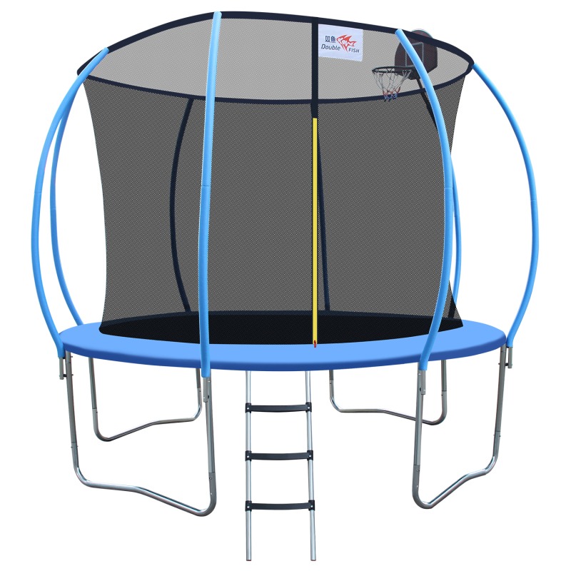 Temu double fish 12ft foldable mini trampoline 400 lbs