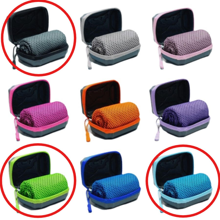 3pcs Eva Case Cooling Towel Portable Absorbent Microfiber Sports Towel Polyester Ice Towel Summer