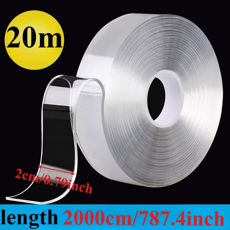 TEMU 1 Roll Super Strong Double-sided Tape, 787.4 Inches Per Roll - Durable, Suitable For Heavy Home Renovation Projects, Monster Stickers, Wall