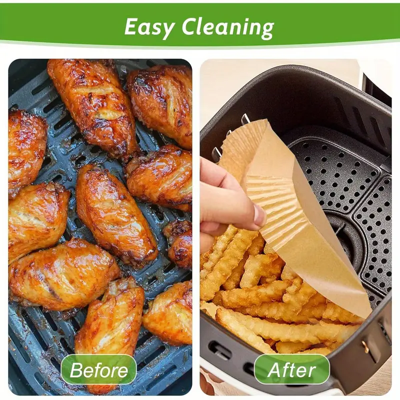 360pcs 6. unbleached heavy duty air fryer paper liners disposable, & non-leak parchment paper liners for airfryer basket, deep fryer parts & accessories, air fryer liners non stick, air fryer , air fryer liners large size, cooking accessories, food prep tools, nonstick surface, disposable liners, reusable alternative, material, baking liners, meal preppers, home cooks Product details 4
