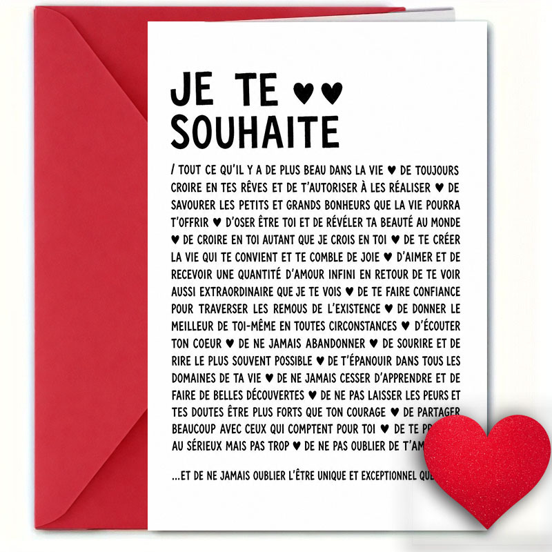 TEMU Carte d'anniversaire pour vœux d'anniversaire inspirants en français - "Je vous souhaite tout le meilleur dans " - Carte de vœux d'anniversaire,