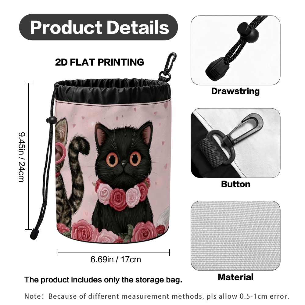 TEMU Borsa porta mollette da bucato 1 pz 's Cats & Roses - da appendere con design 's, traspirante, adatta per balcone, portico, lavanderia, per