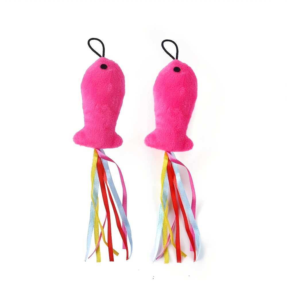 A Pack Of 1/2/3 Replacement Heads For Cat Teasing Wands In Of Small Fish, Durable And Chew-resistant, No Batteries Required