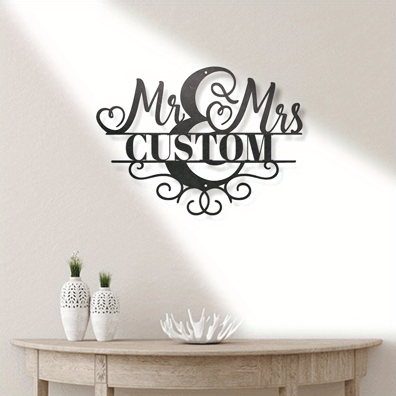 personalized mr mrs monogram   vintage black metal decor for   for any occasion details 4