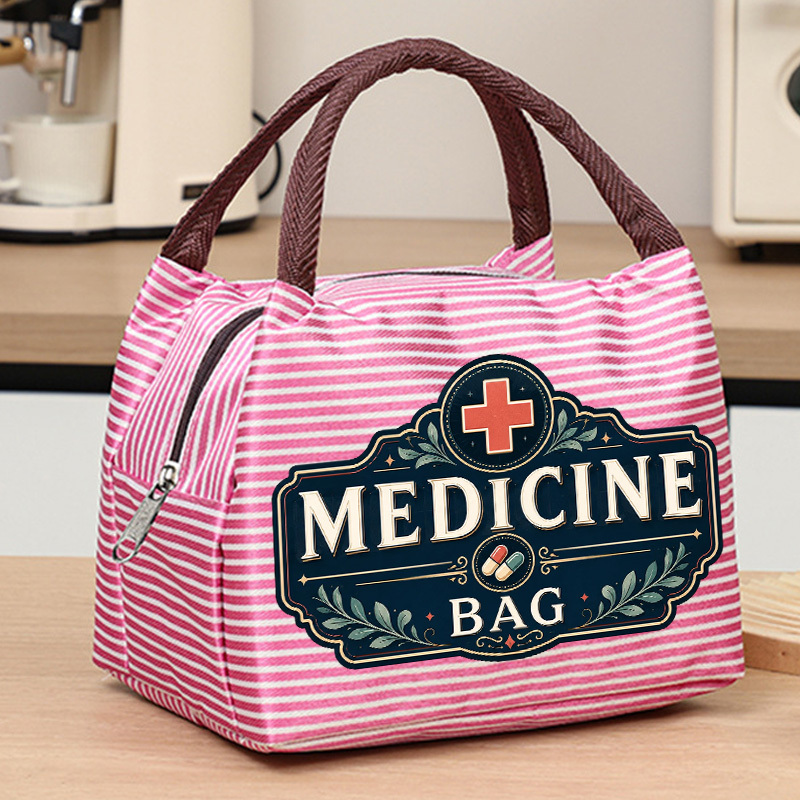 TEMU Sac fourre-tout rayé VINTAGE SAC D'INGRÉDIENTS MÉDICINAUX pour femmes, Organisateur d' de voyage et étui d'addition pour ordinateur portable,