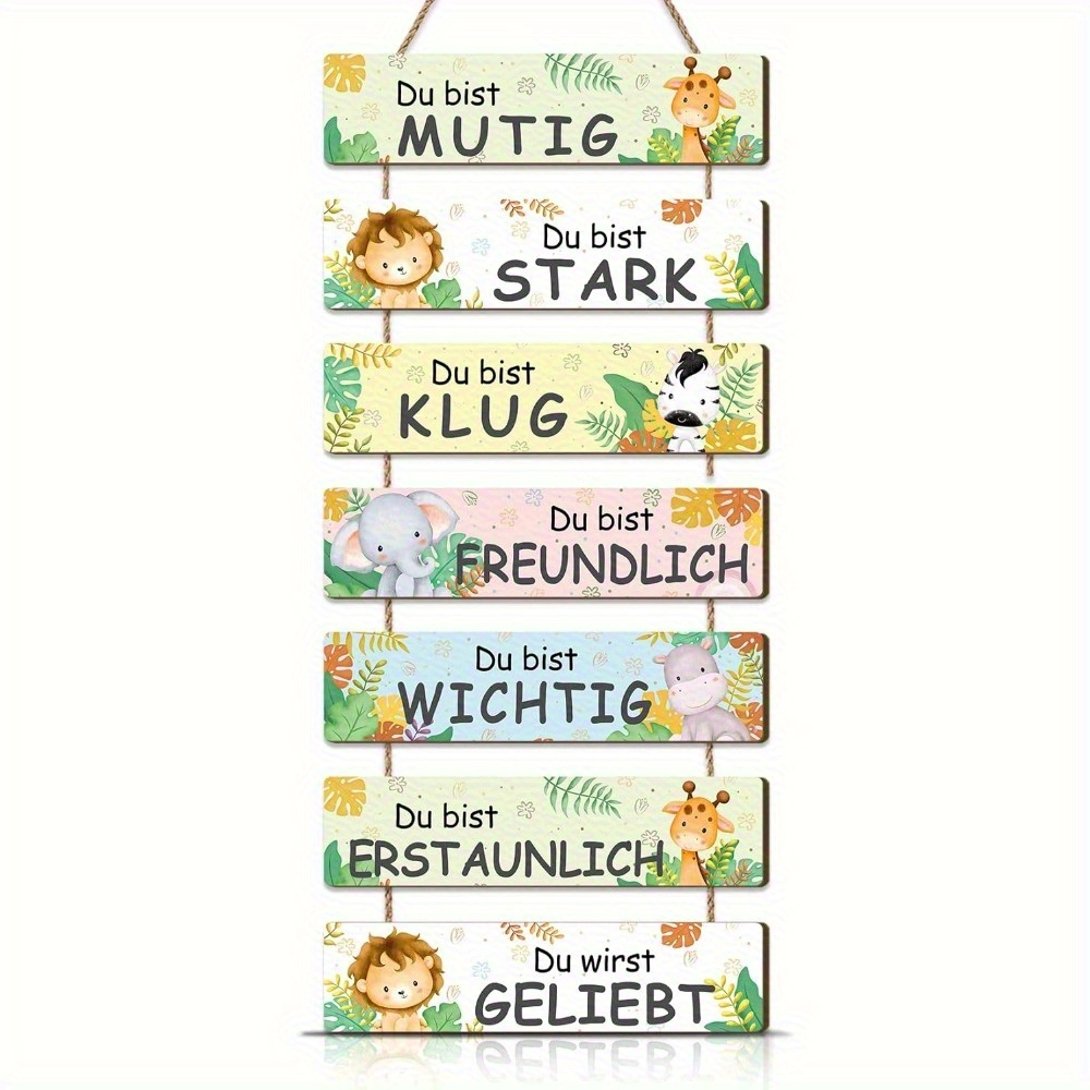 E-shop 2D Flache Tierbilder für Kinderzimmer, Holzschilder mit inspirierenden Zitaten, Motivations-Wandposter für Jungen und Mädchen, Waldtiere &