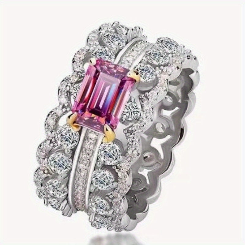 S925 Silvery Ring with Inlaid Classic Elegant Design